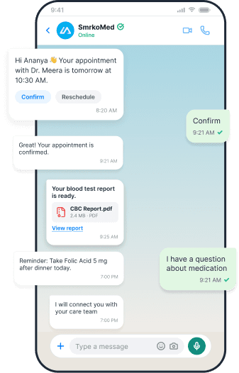WhatsApp Chat interface on mobile phone